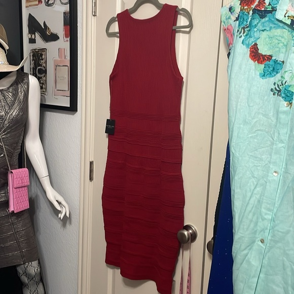 💖 NWT Rachel Roy Collection Red Knit Sleeveless Dress - Picture 3 of 6